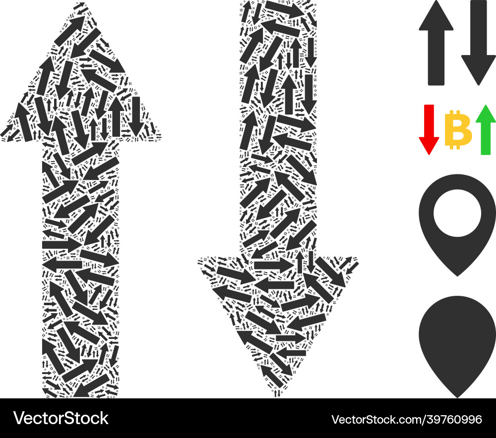Vertical exchange arrows icon recursion collage Vertical exchange arrows icon recursion collage vector image