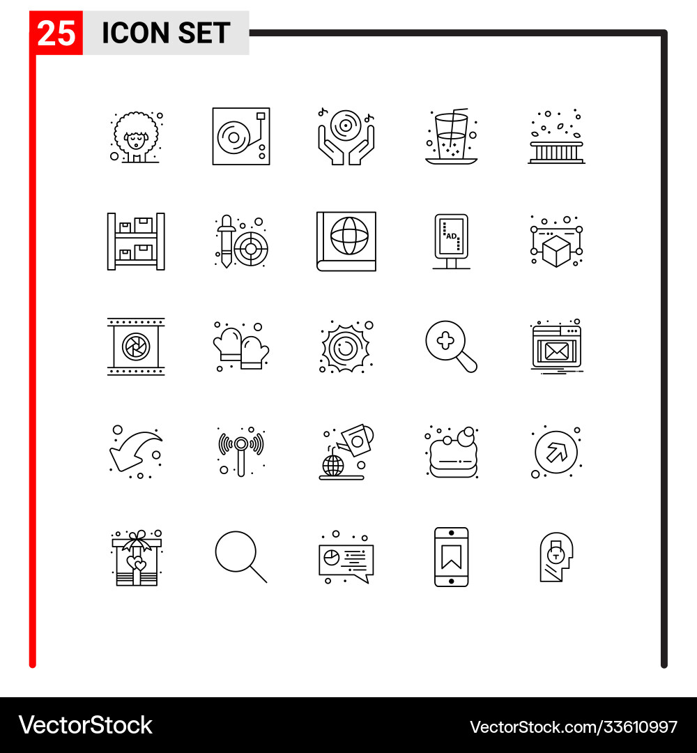 25 universal lines set for web and mobile Vector Image