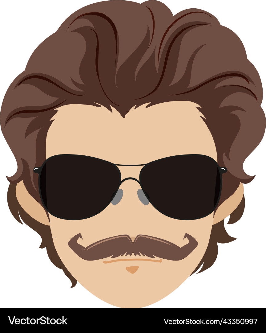 A stylish man head on white background Vector Image