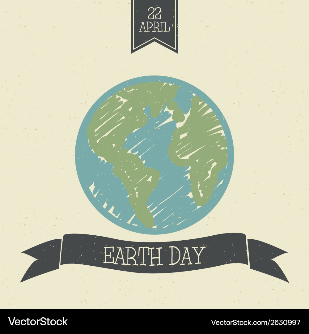 Abstract earth day background with special objects vector image