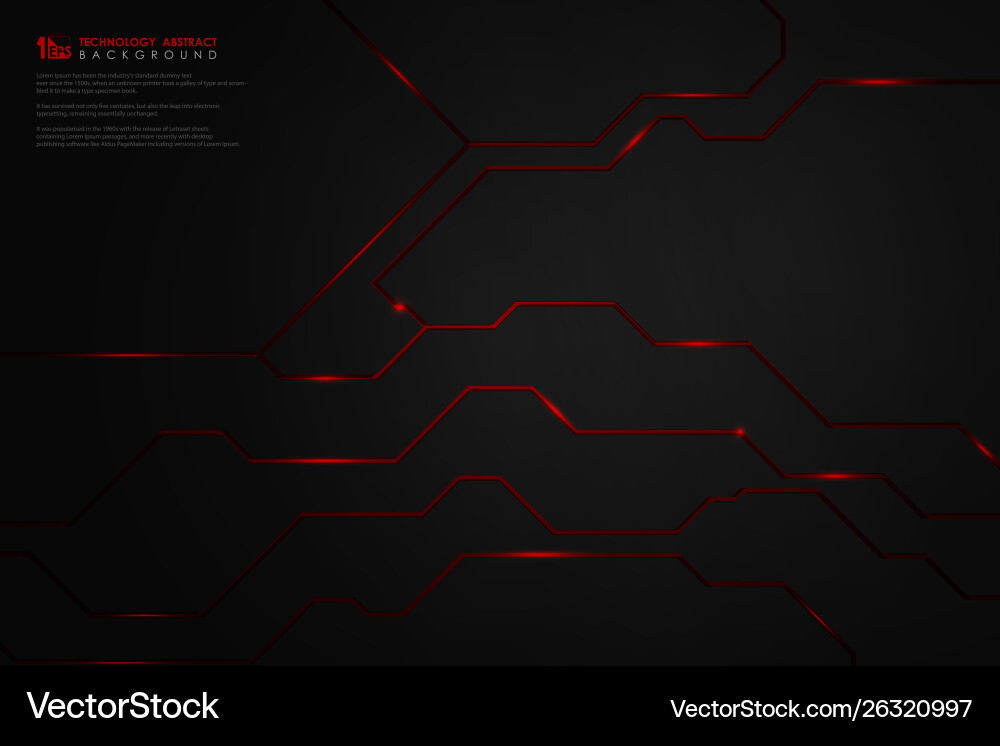 Abstract gradient black technology on red line Abstract gradient black technology on red line vector image