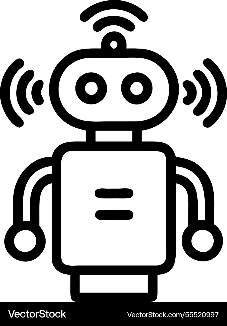 Ai robot machine icon Vector Image