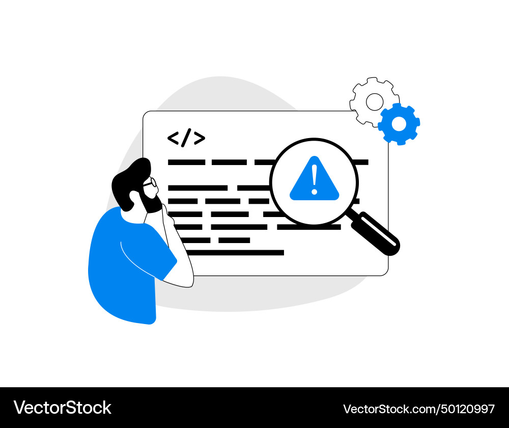 Bug-Tracking-Software-Konzept optimieren und debug Bug-Tracking-Software-Konzept optimieren und debug vektorbild