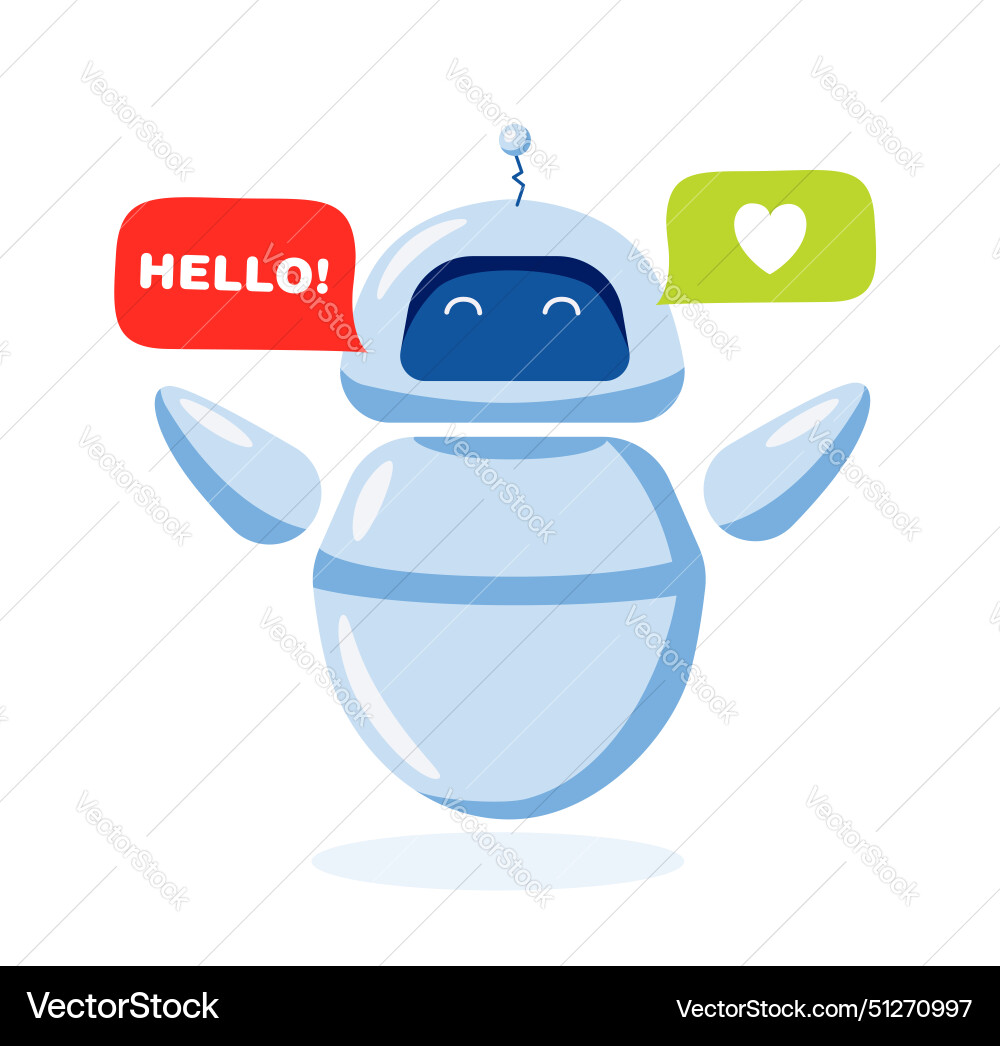 Chat bot sign for support customer service Chat bot sign for support customer service vector image