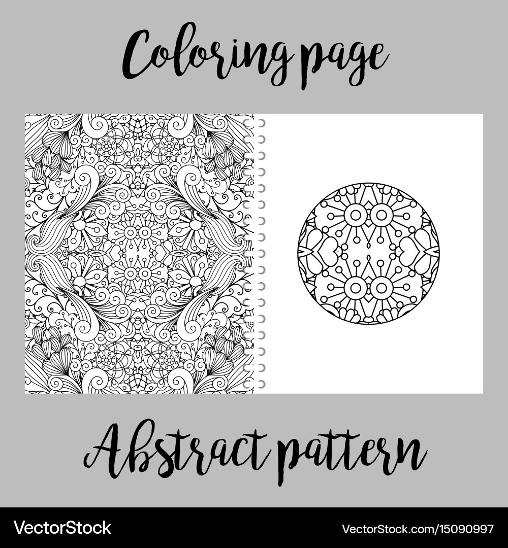 Coloring page design with abstract pattern vector image