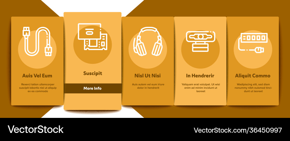 Computer technology onboarding elements icons set Computer technology onboarding elements icons set Vector Image