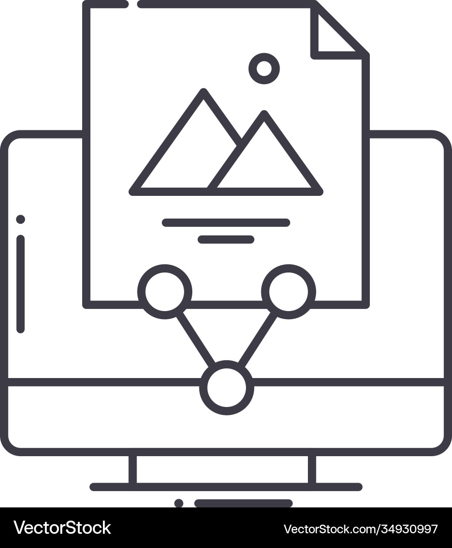 Content sharing process icon linear isolated Content sharing process icon linear isolated vector image