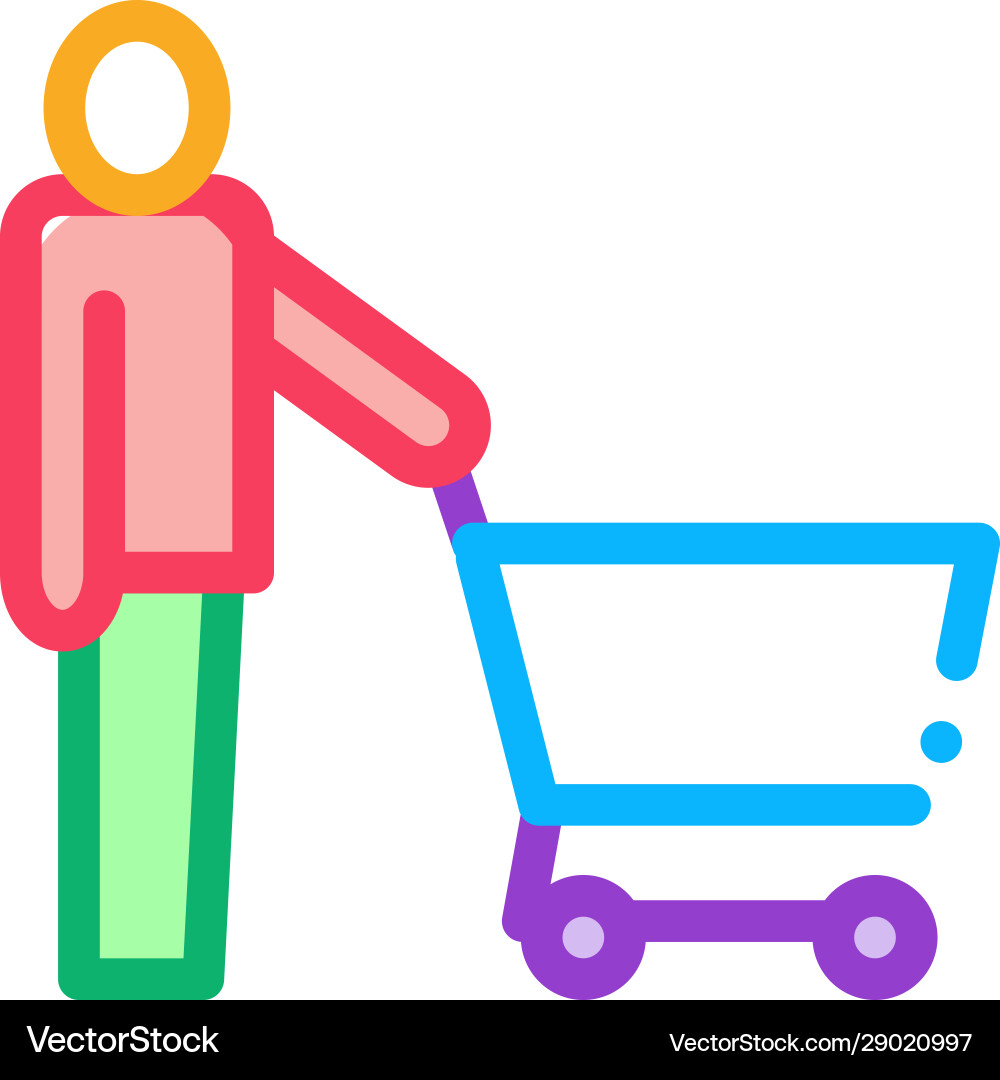 Customer cart icon outline Customer cart icon outline vector image