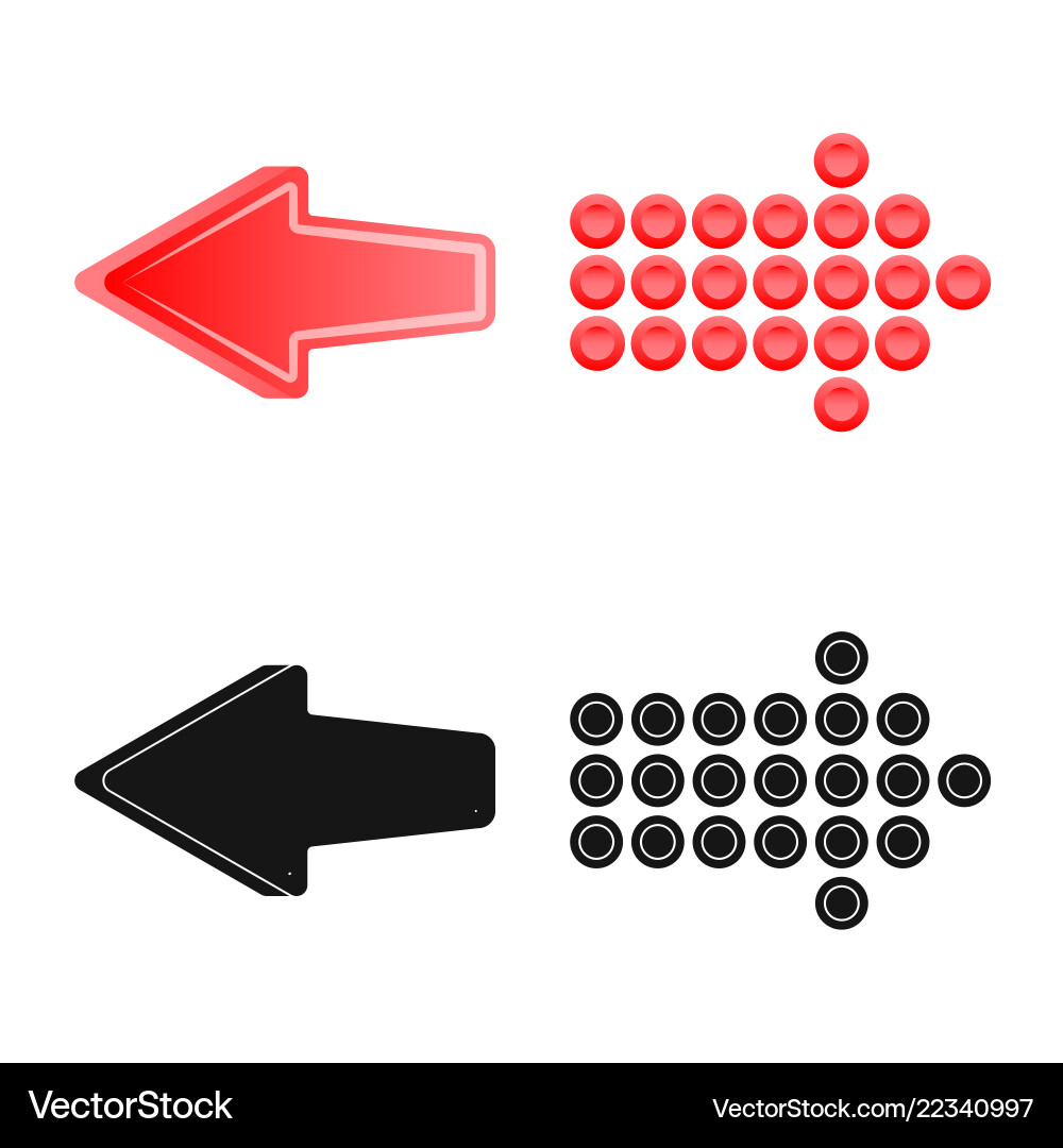 Design of element and arrow symbol set vector image