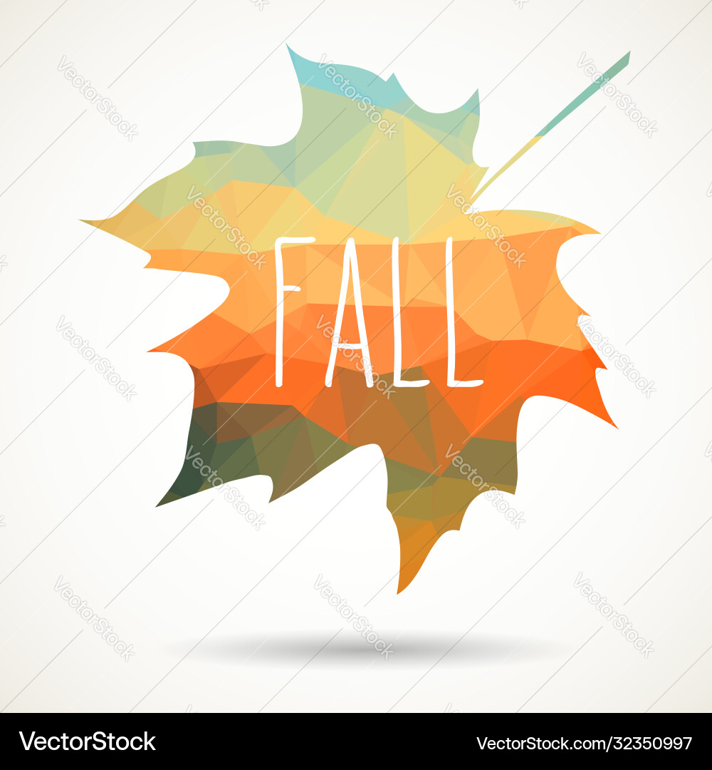 Fall triangular maple leaf vector image
