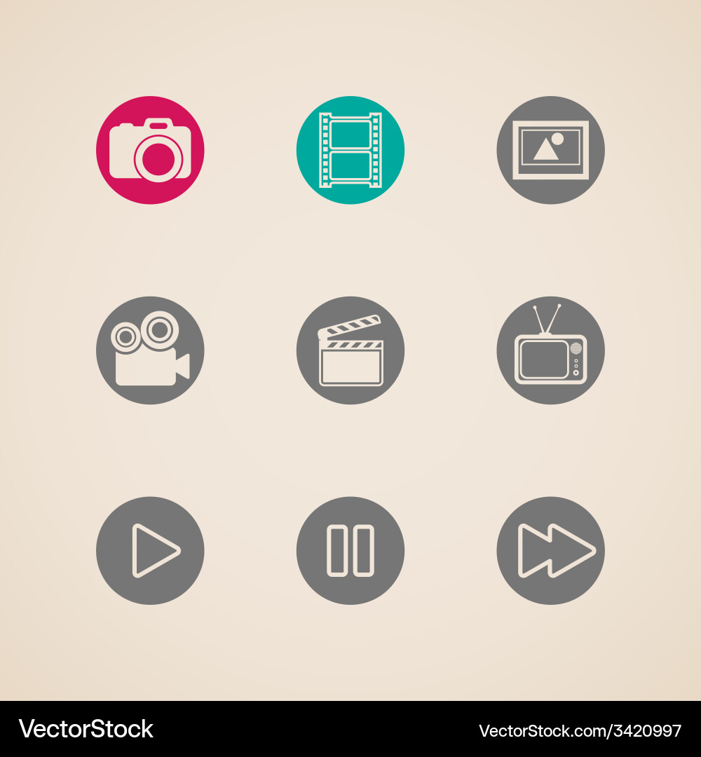 Flat icons for web and mobile applications Vector Image
