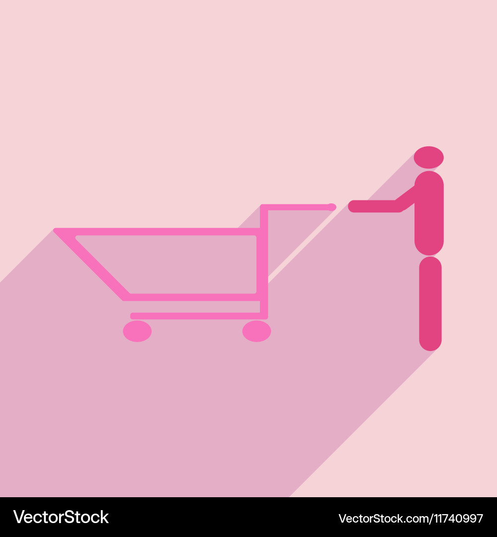 Flat with shadow icon and mobile application man Vector Image
