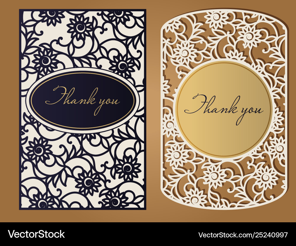 Floral Laser Cut Wedding Card Template – Royalty-Free Vector | VectorStock, image size:1000x830