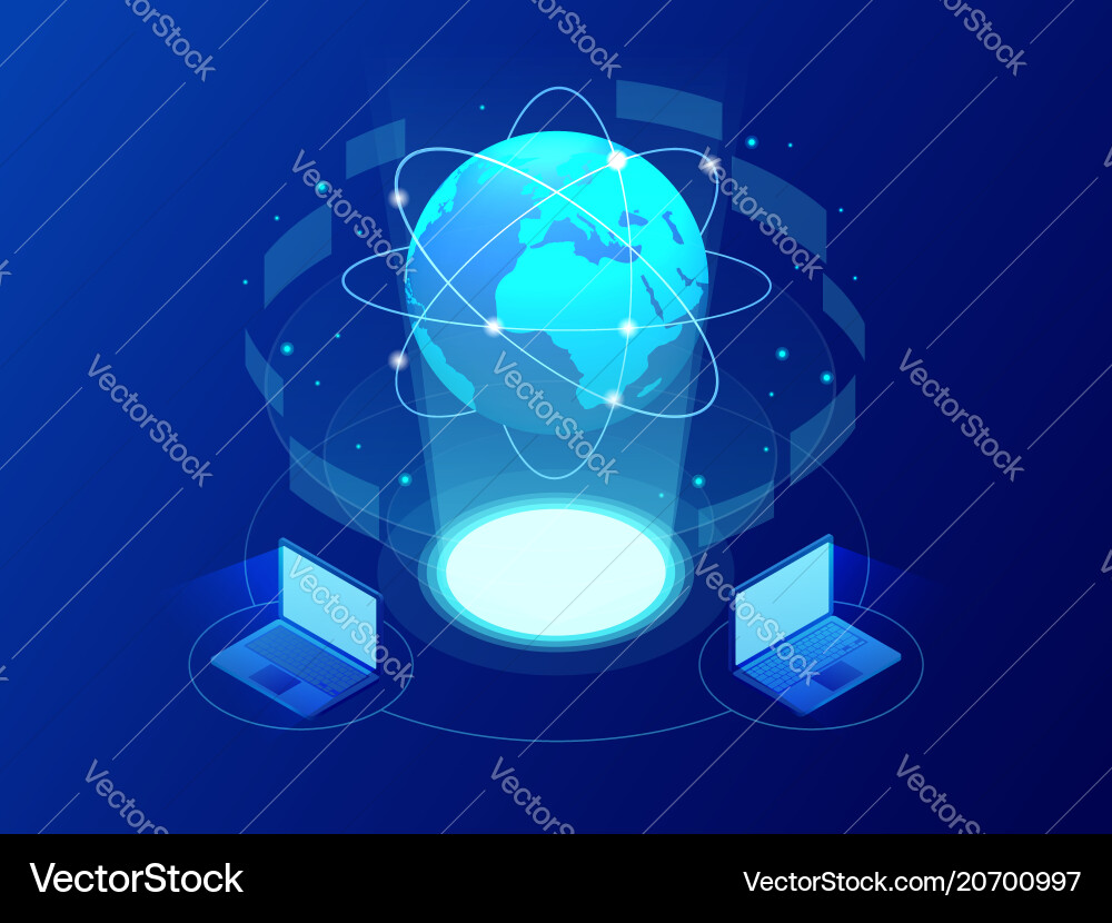 Global communication internet network around Global communication internet network around vector image