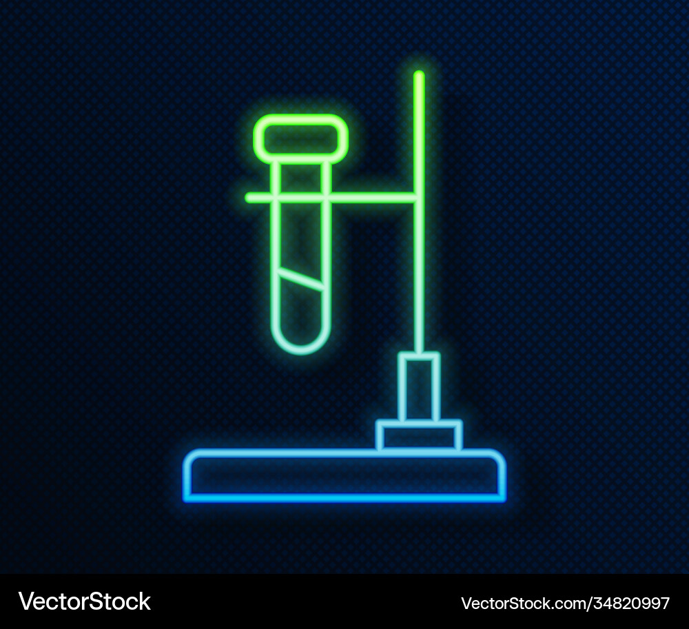 Glowing neon line glass test tube flask on fire Glowing neon line glass test tube flask on fire vector image