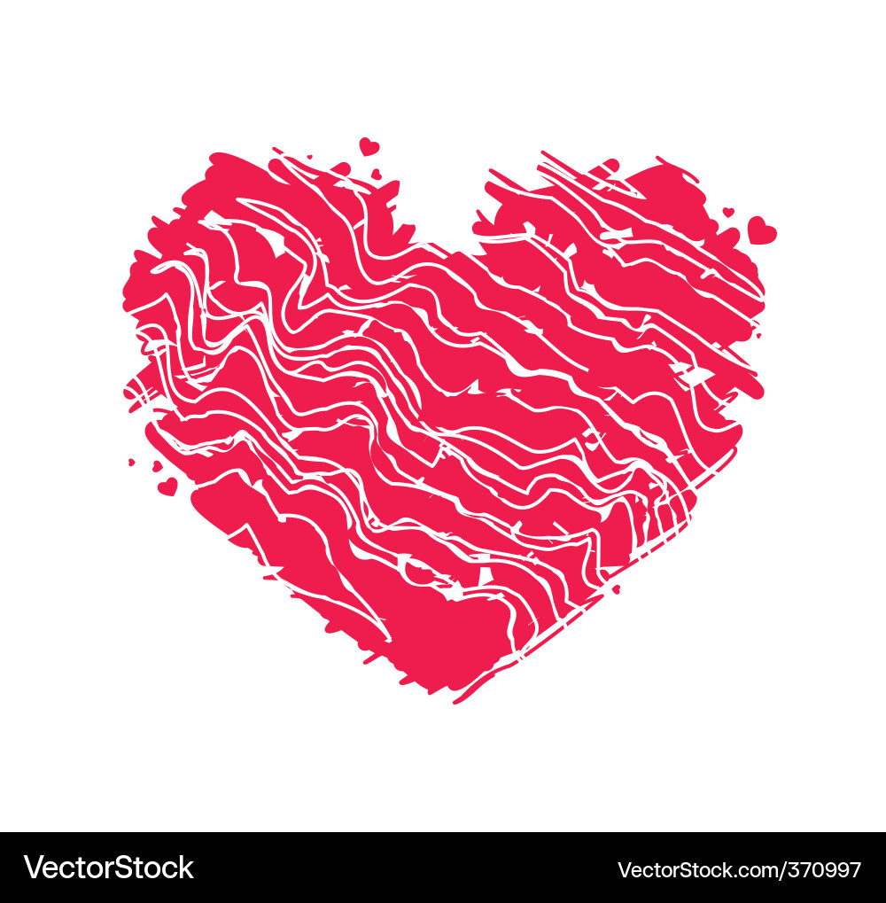 Grunge red heart Vector Image