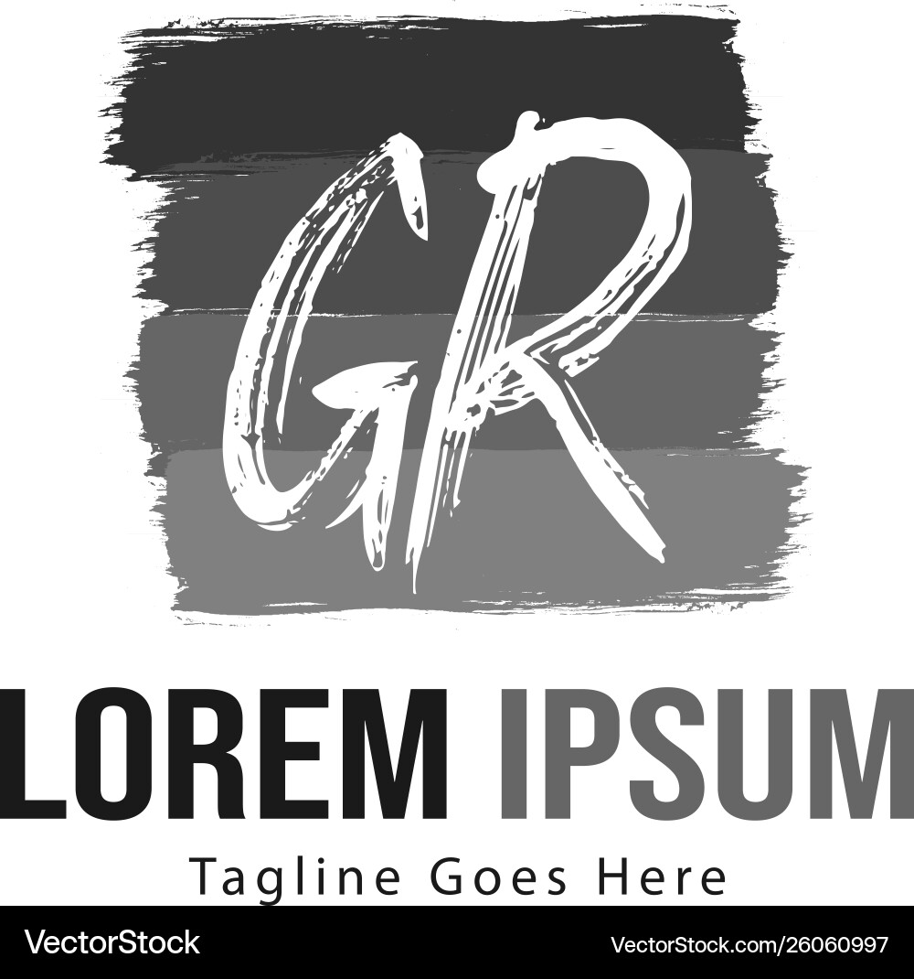 Initial gr logo template with modern frame Vector Image