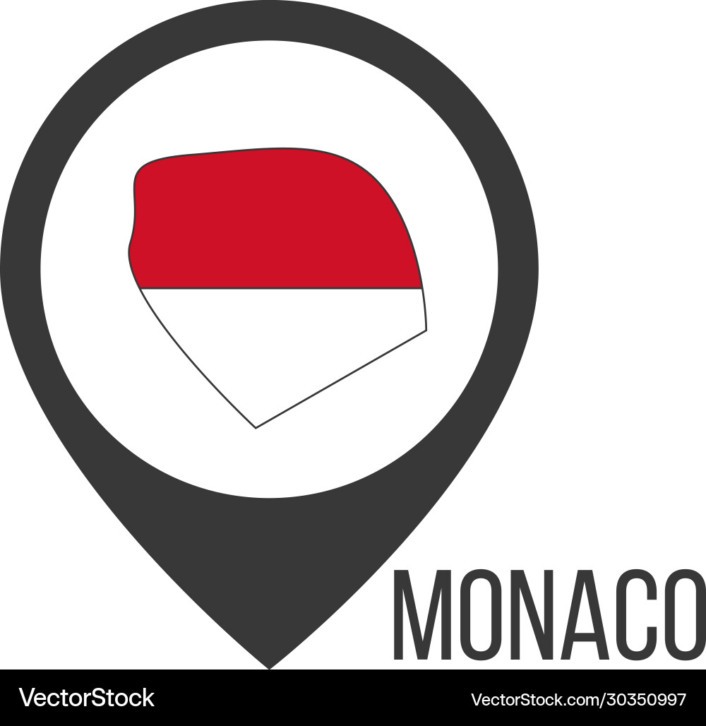 Map pointers with contry monaco flag stock Map pointers with contry monaco flag stock Vector Image