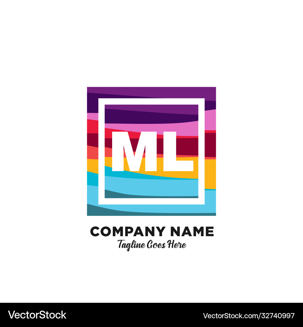 Ml initial logo with colorful template Ml initial logo with colorful template Vector Image