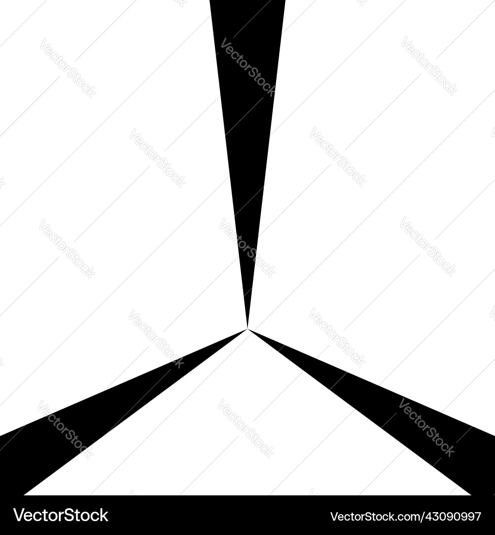 Radial rays beams converging lines shape element Vector Image