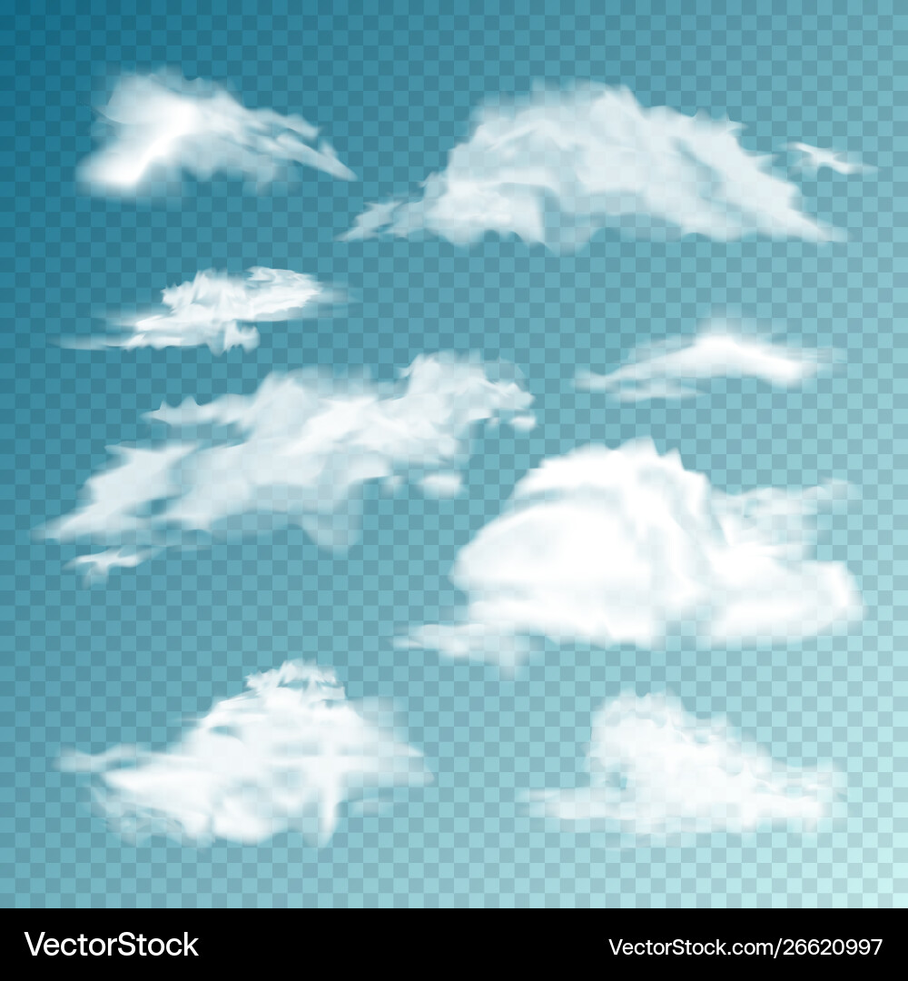 Realistische Wolken sind strichweise Realistische Wolken sind strichweise vektorbild