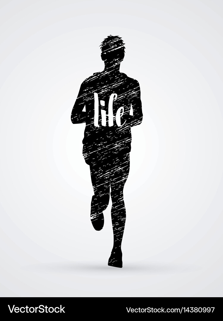 Running man with my life text vector image