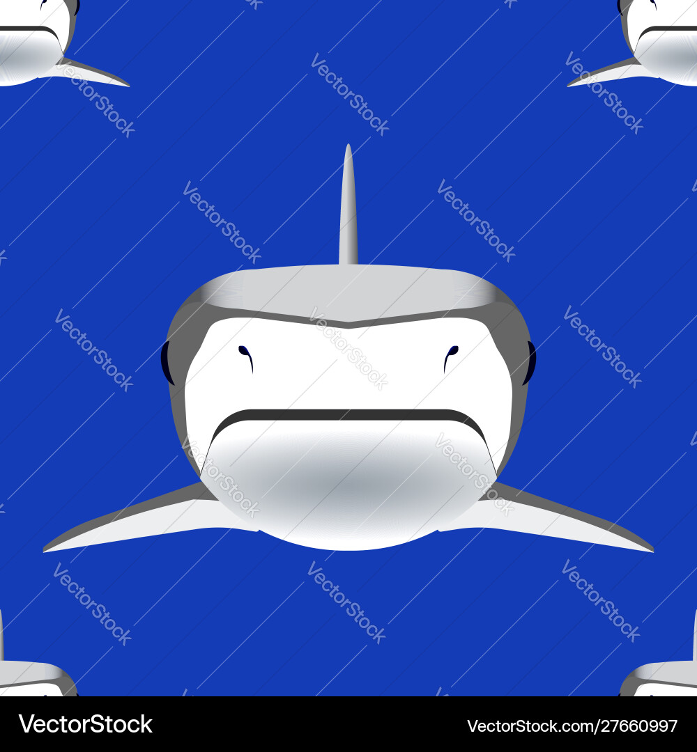Seamless pattern sharks different sizes vector image