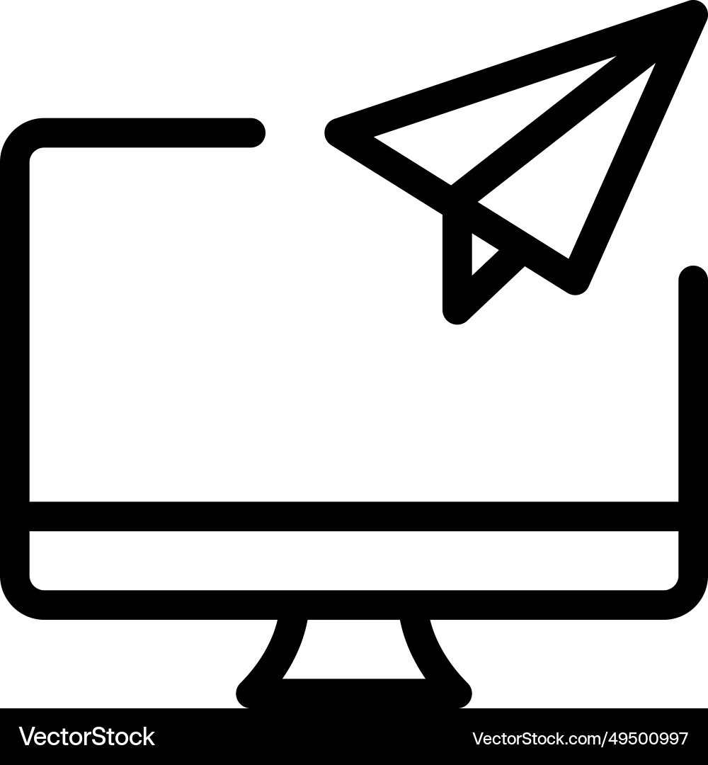 Sending or sharing file data via computer Vector Image