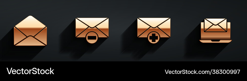 Set envelope delete received message Vector Image