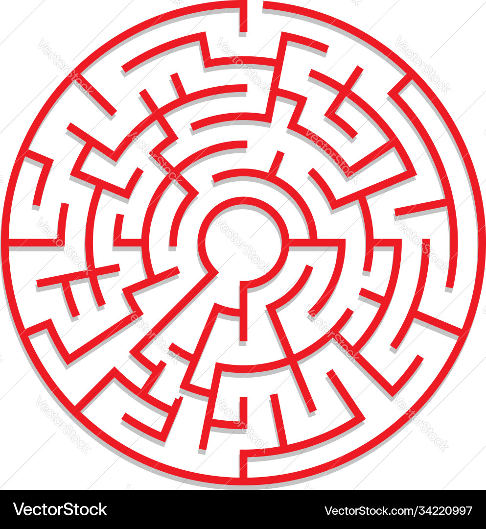 Solvable 3d maze labyrinth puzzle game Vector Image