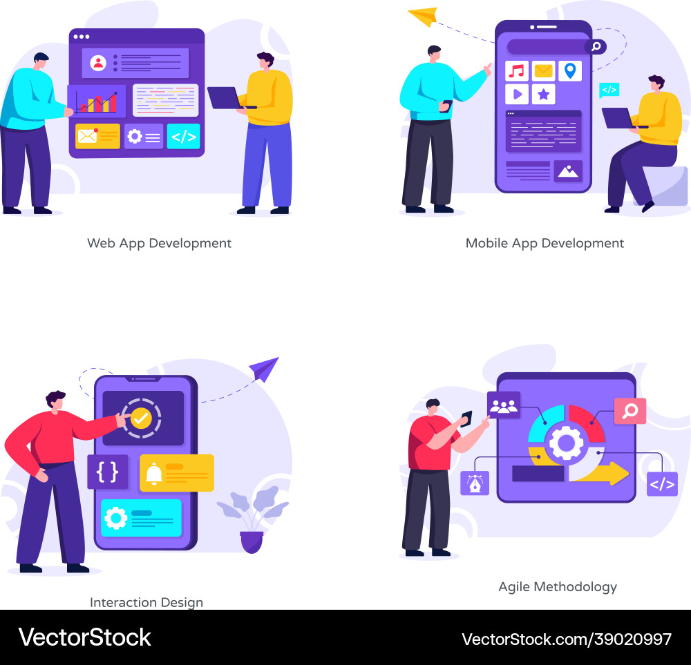 Web and apps design flat Vector Image