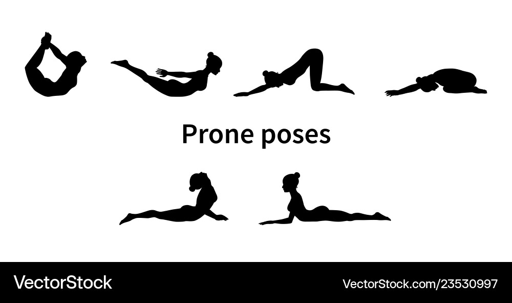 Women's Yoga Silhouettes vector image