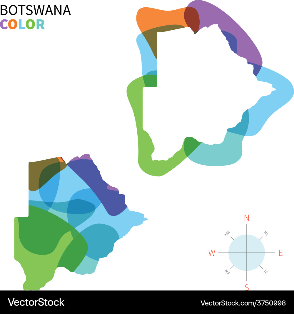 Abstract color map of botswana vector image