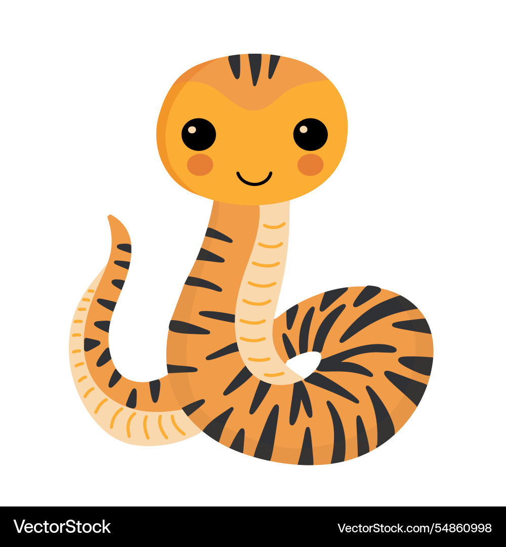 Adorable cute simple cartoon baby snake character Adorable cute simple cartoon baby snake character vector image