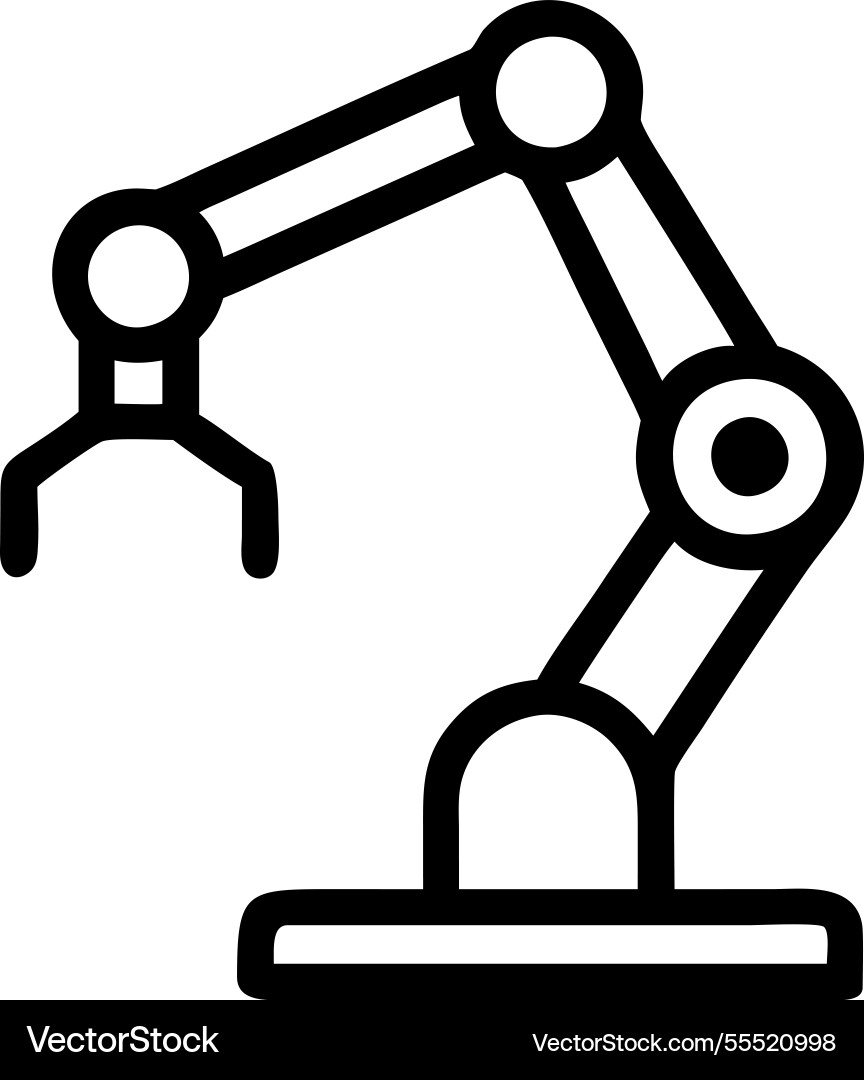 Ai robotic arm with circuits icon Vector Image