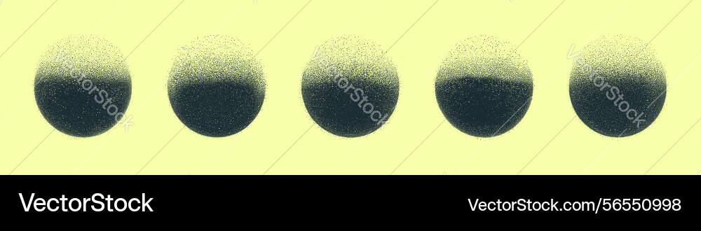Assorted black noise textured circles design Assorted black noise textured circles design vector image