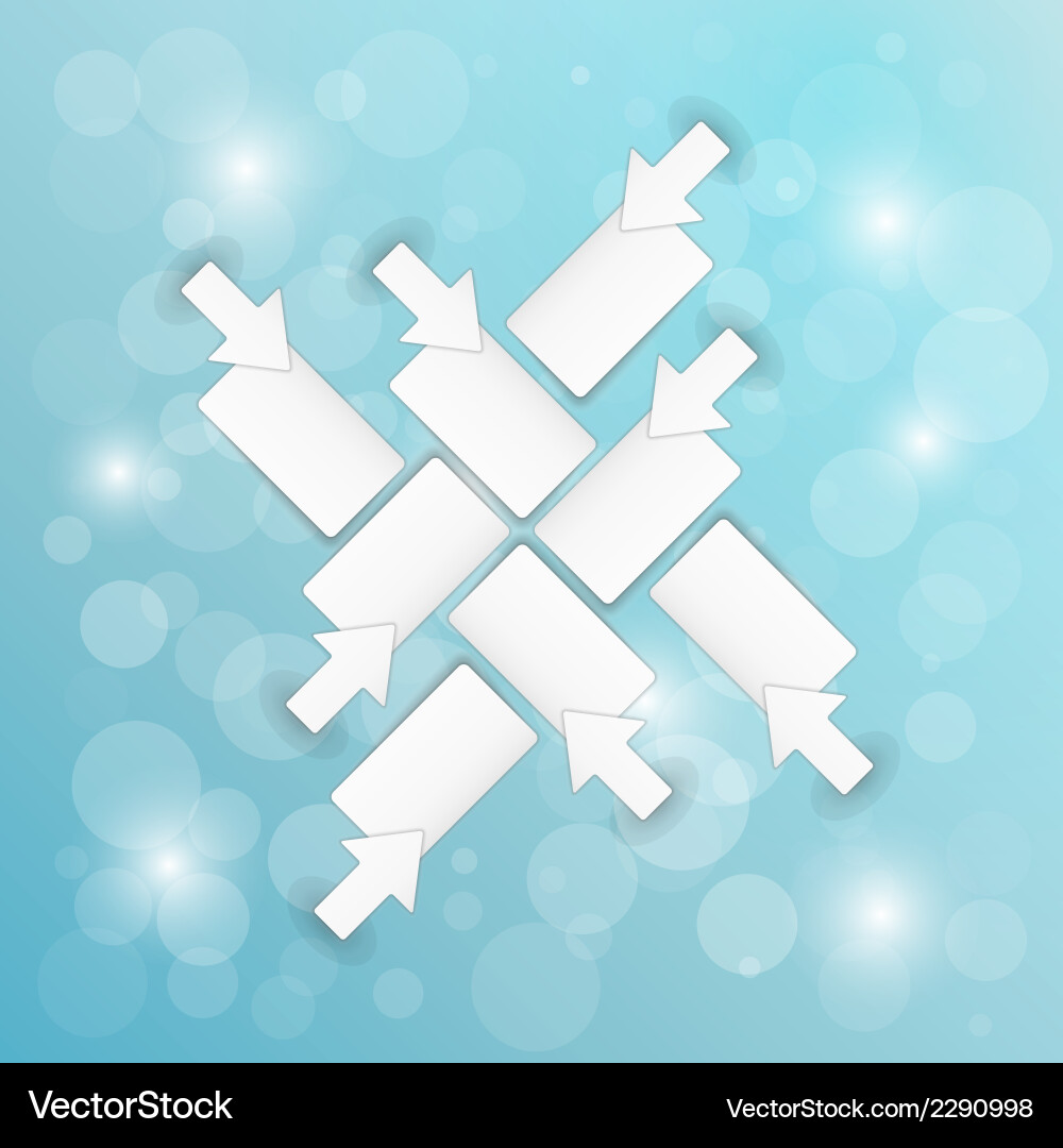Background with blank paper blocks and arrows vector image