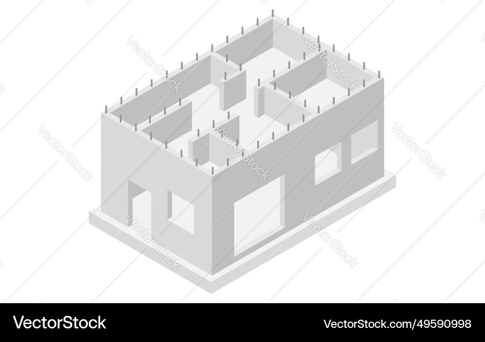Building structure isometric of reinforced Vector Image