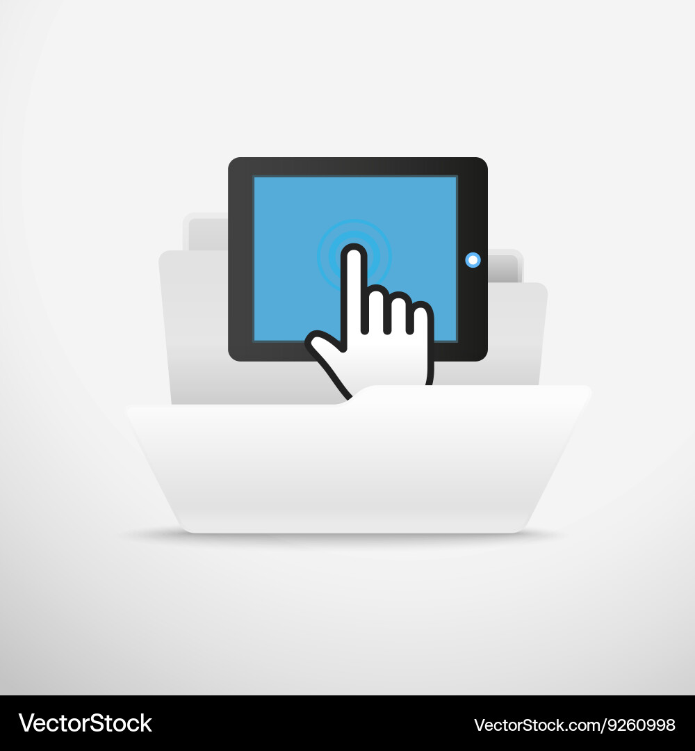 Computer interface folder open illus Royalty Free Vector