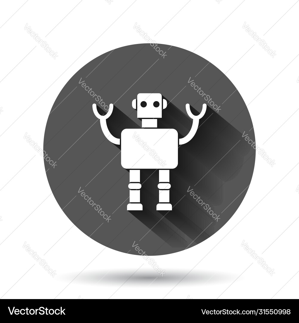 Cute robot chatbot icon in flat style bot Cute robot chatbot icon in flat style bot vector image