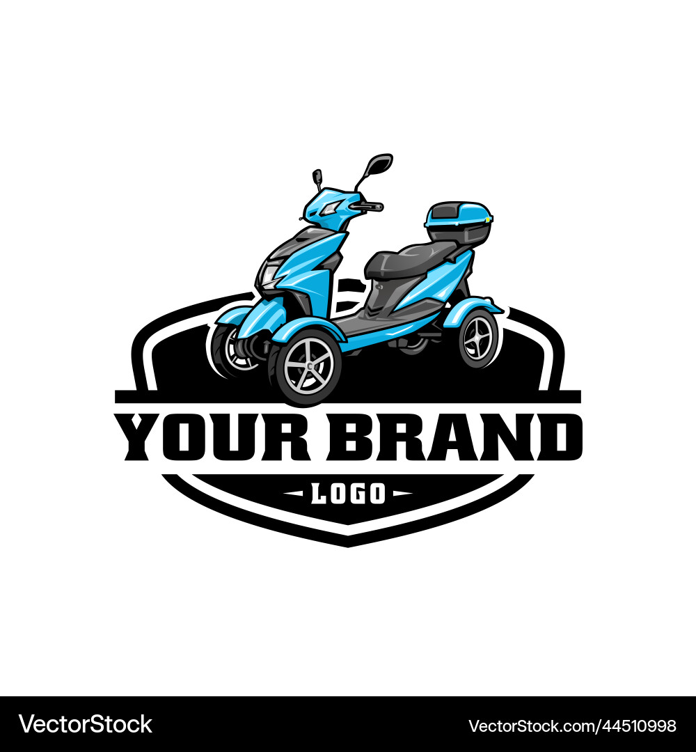 Electric scooter three wheels moped logo – Royalty-Free Vector | VectorStock, image size:1000x1080