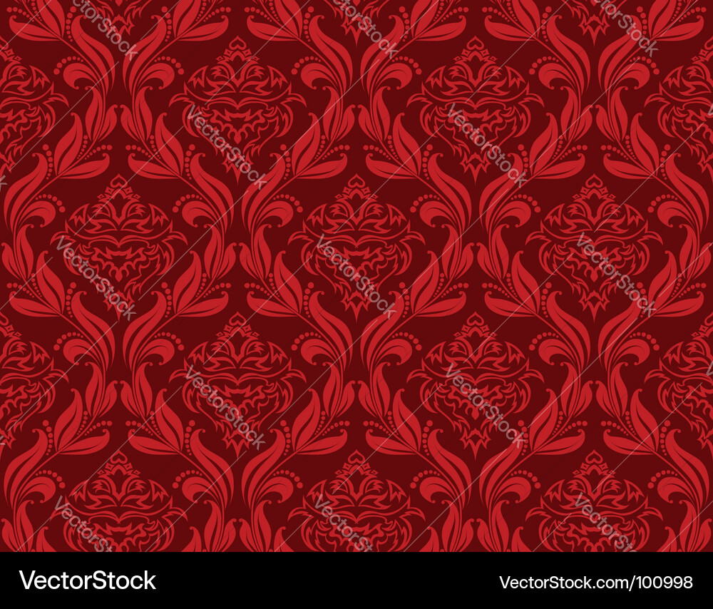 Elegant Red Damask Pattern vector image
