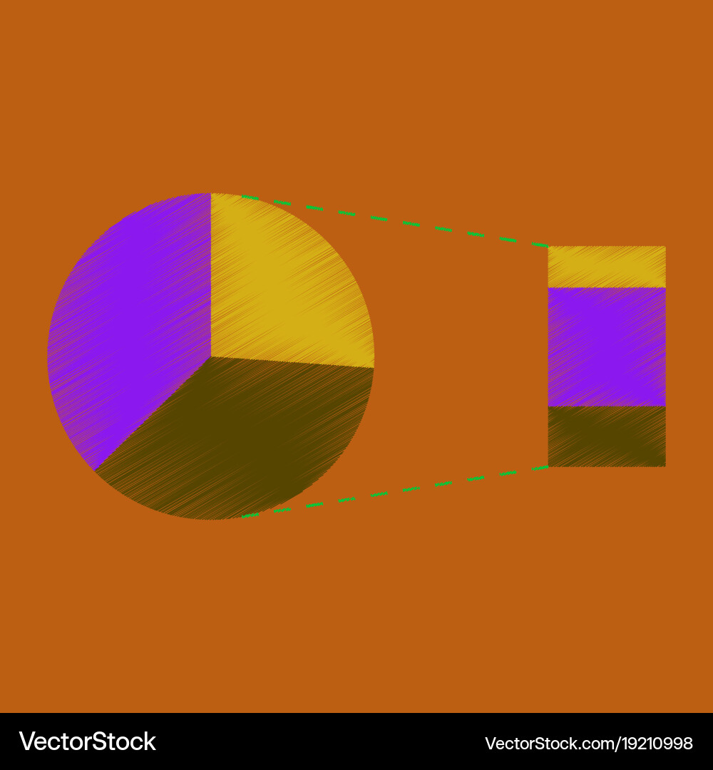 Flat shading style icon pie chart Vector Image