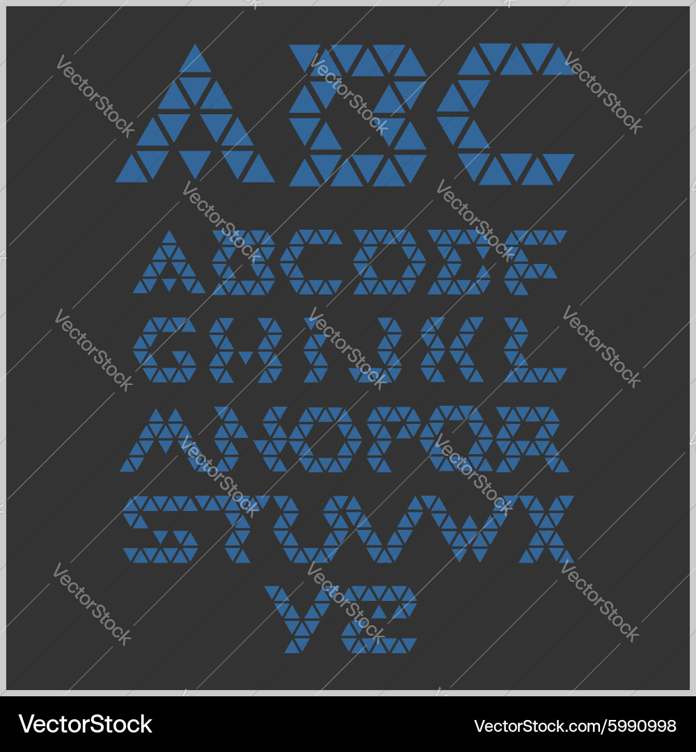 Font from triangles - set Vector Image
