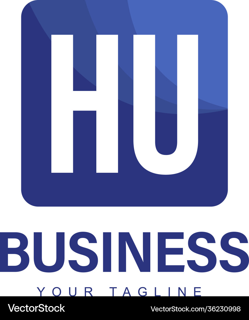 Hu initial a logo design with abstract style Hu initial a logo design with abstract style Vector Image