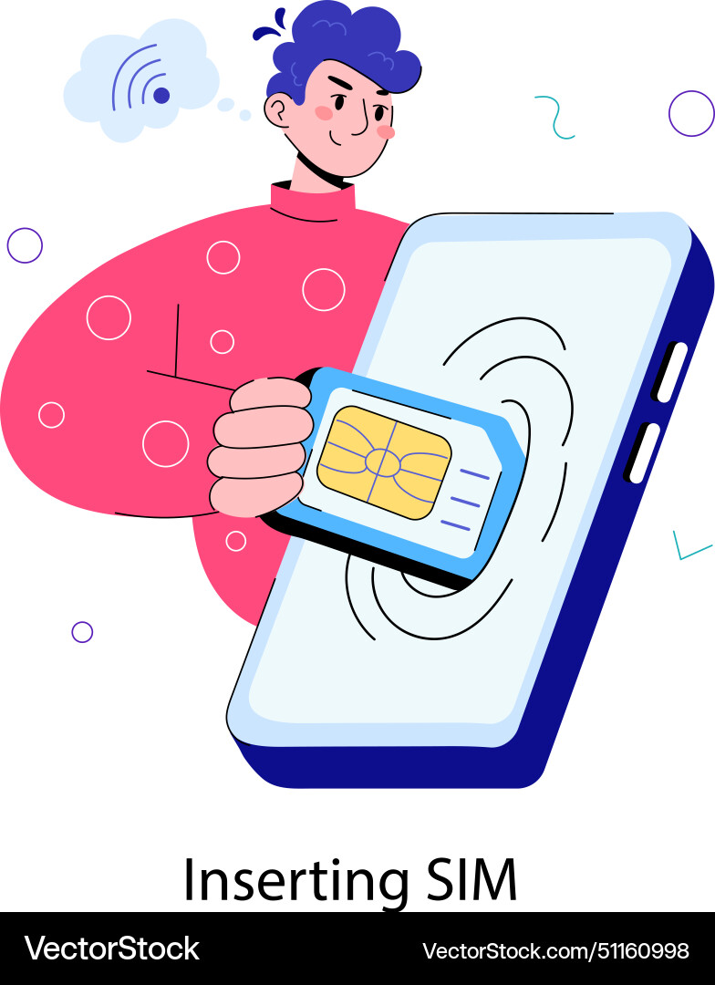 Inserting sim Vector Image