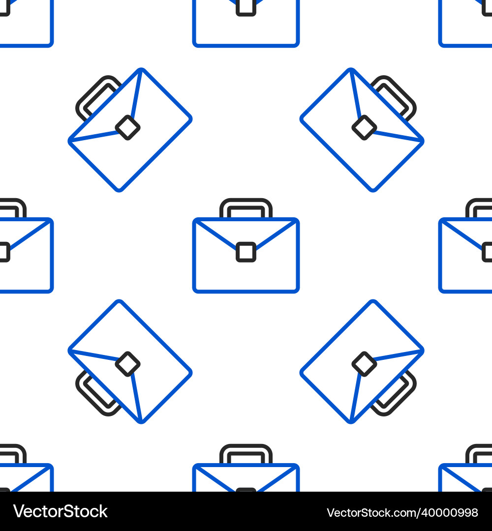 Line briefcase icon isolated seamless pattern Vector Image
