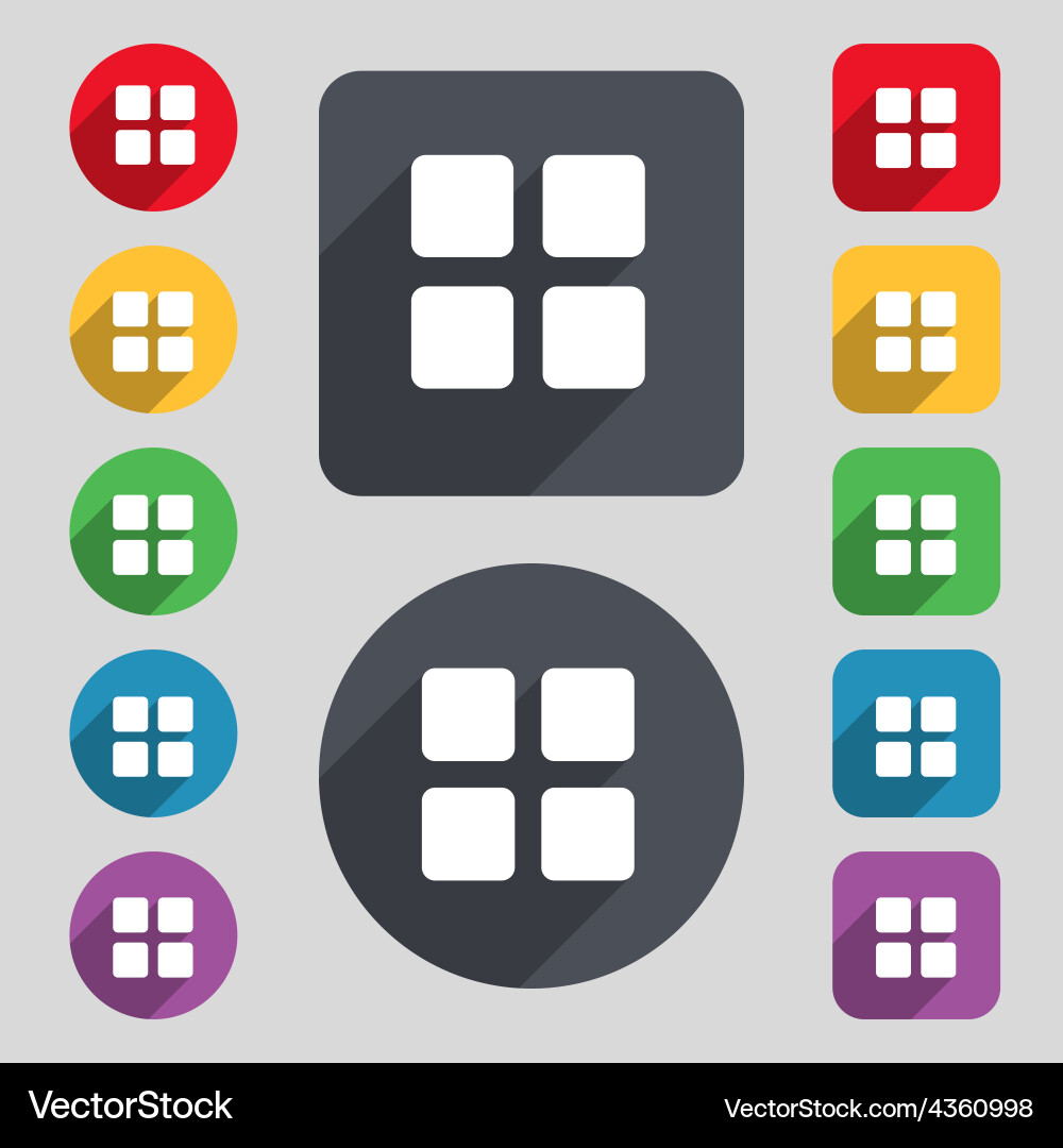 List menu content view options icon sign a set vector image