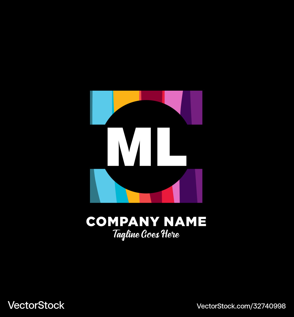 Ml initial logo with colorful template Ml initial logo with colorful template Vector Image