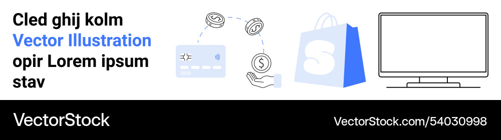 Online shopping and payment methods with computer Vector Image